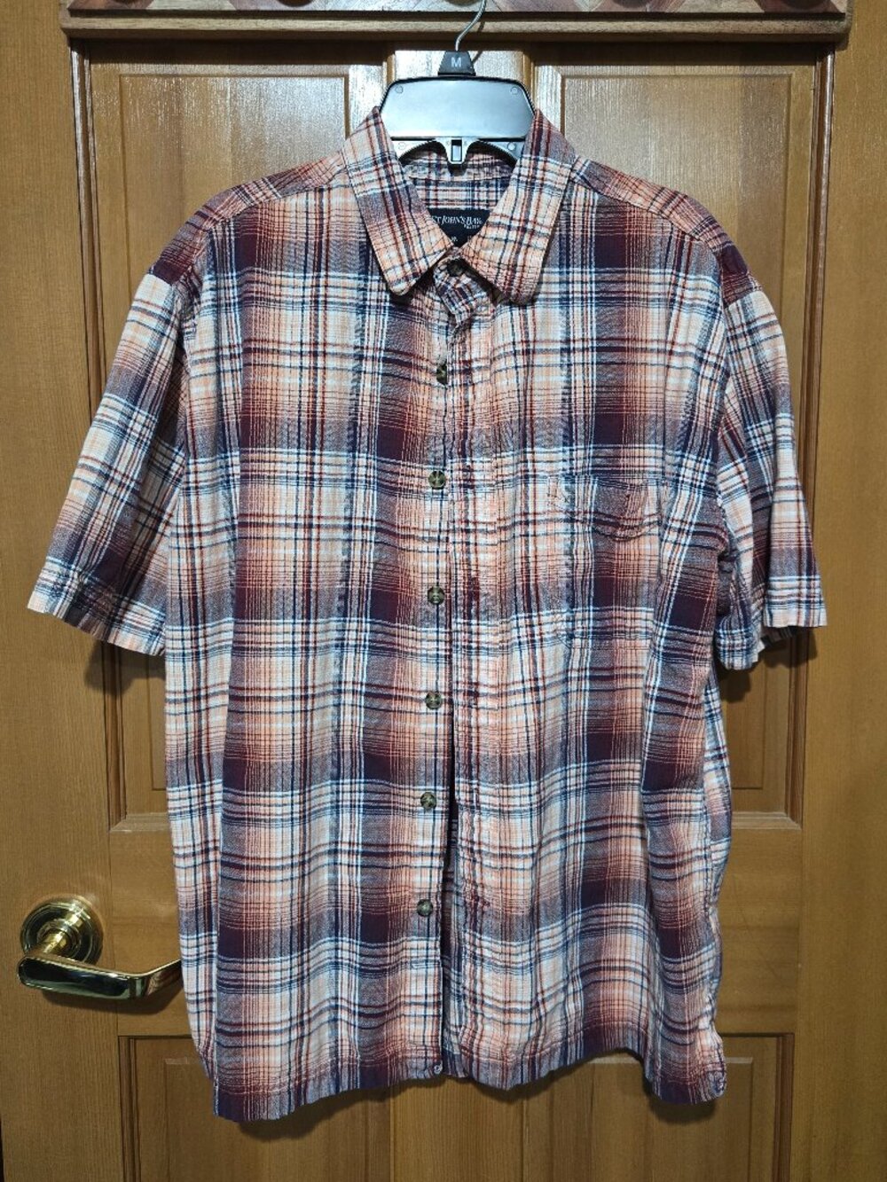 St. John's Bay Short-Sleeve Plaid Button Down Shirt